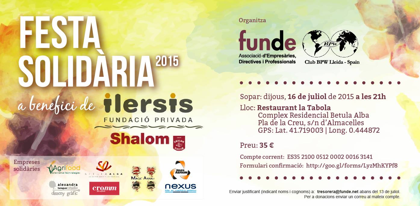 Colaboración con la FIESTA SOLIDARIA 2015